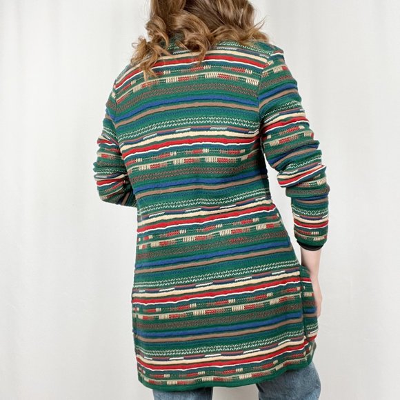 Stunning Vintage Coogi Style 3D Knit Cardigan Grandpa Sweater Long Duster Jacket - Picture 4 of 8